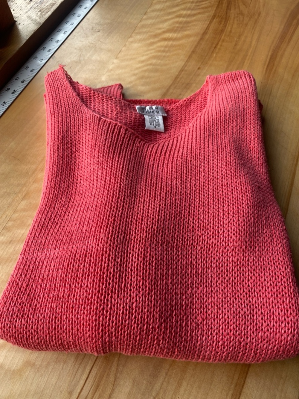 Eileen Fisher Scoop Neck Sweater in Coral